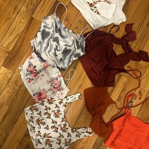 Multi-coloured going out/summertime crop tops bundle - 7 pieces!!